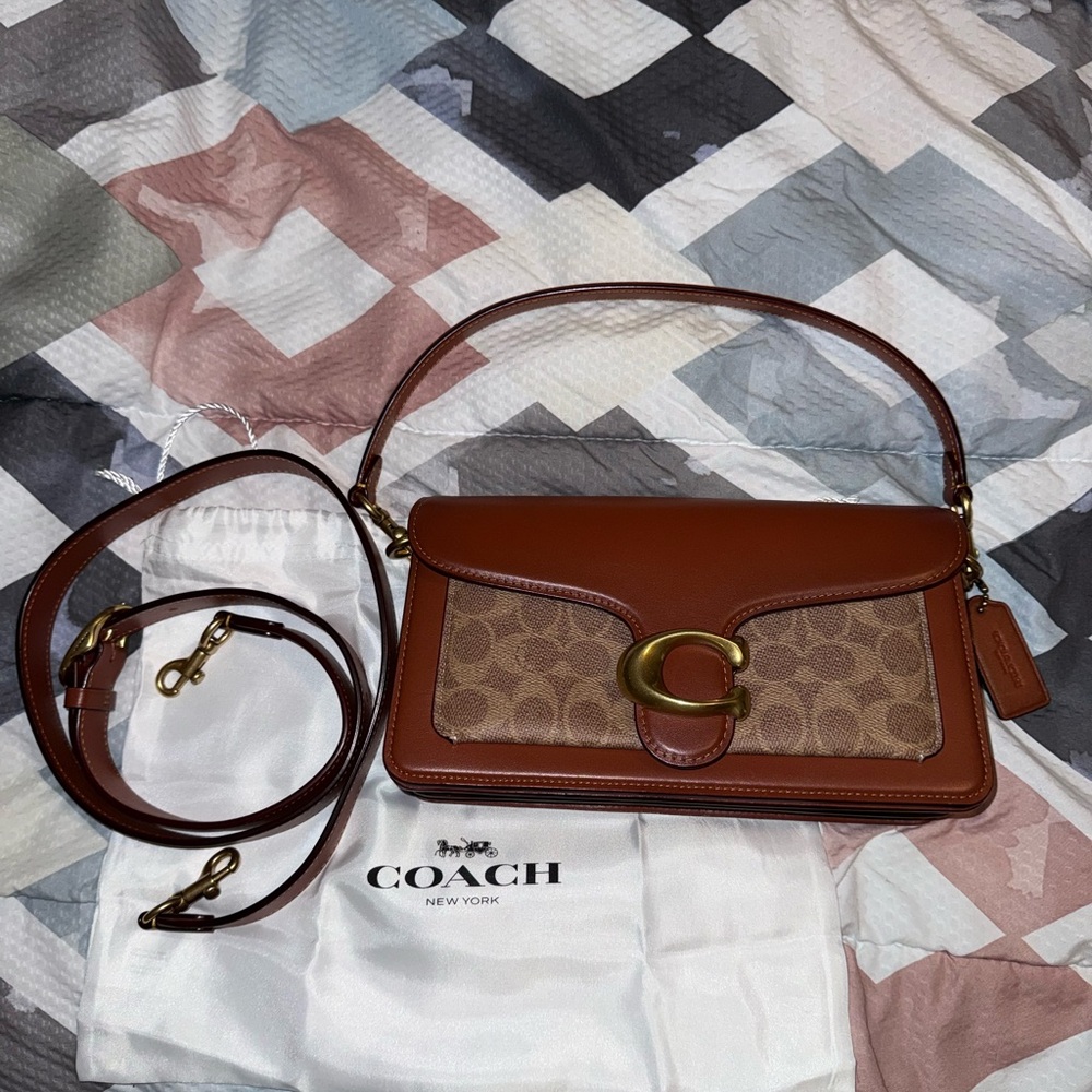 Coach Tabby 26 Signature Logo Coated Canvas Shoulder Bag